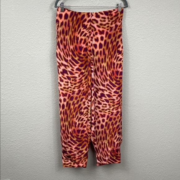 NWT Stella McCartney Tie Waist Wrap Silk Trouser Pants Martini Pink Cheetah 40 - Picture 10 of 16
